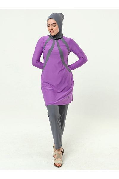 Ranuna Lycra Hijab Swimsuit - Lilac - Ranuna