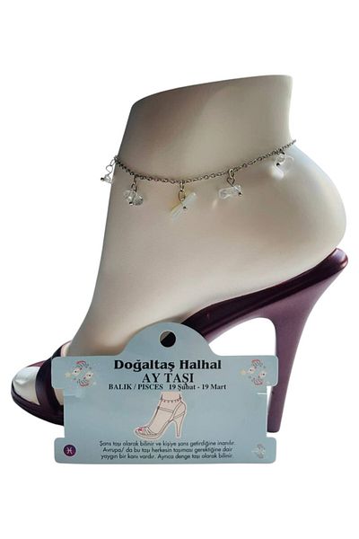 GALATA GIFT Natural Stone Anklet/Bracelet, 20-22cm Extension Chain with 5 Natural Stones Accessories-Card