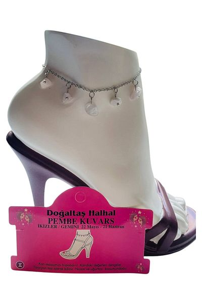 GALATA GIFT Natural Stone Anklet/Bracelet, 20-22cm Extension Chain with 5 Natural Stones Accessories-Card