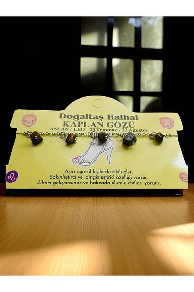 GALATA GIFT Natural Stone Anklet/Bracelet, 20-22cm Extension Chain with 5 Natural Stones Accessories-Card