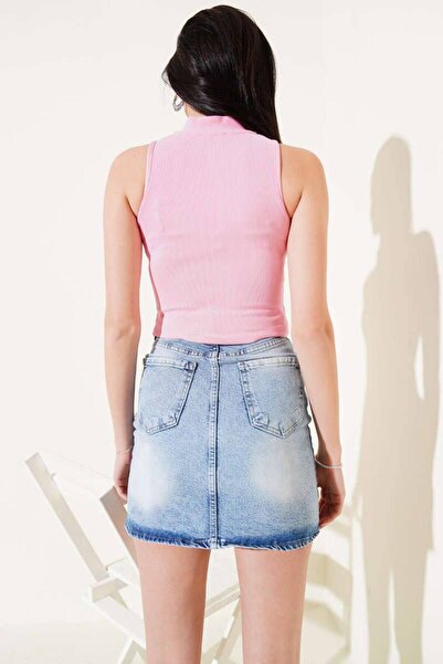 Fiori Zipper Zero Sleeve Blouse