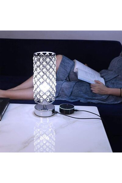 COOYA Table Lamp,Crystal Table Lamp with 3 Color Temperatures,Nightstand Bedside Lamp,3000K/4000K/5000K