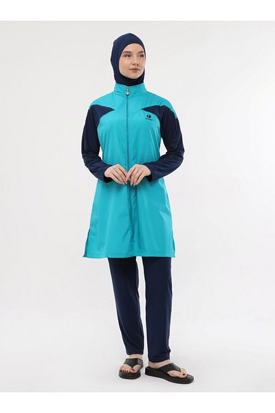 Ranuna Fully Covered Hijab Swimsuit - Mint Green - Ranuna