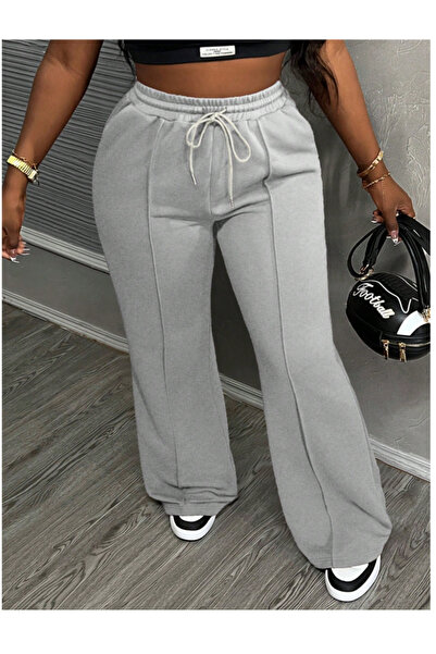 CANDERO Kadın Gri ÇIMALI Battal Büyük Beden Spor Giyim Kaliteli Bol Kesim Esn...