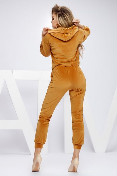 Atmosphere Fashion Brown velvet tracksuit
