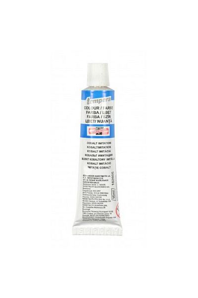 OEM Vopsea tempera albastră Koh-i-Noor, tub de 16 ml, solubilă în apă, opacitate ridicată