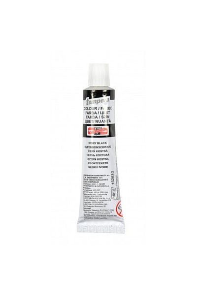 OEM Vopsea tempera neagră Koh-i-Noor, tub de 16 ml, solubilă în apă, opacitate ridicată