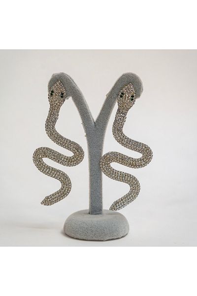 CHARM Statement Earrings “Snake” with Crystals – Charm
