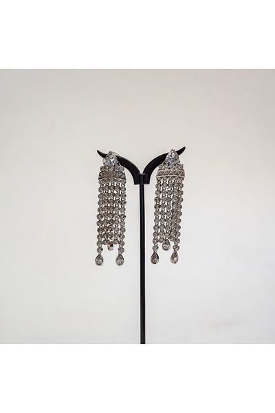 CHARM Long earrings “Crystal Tassel” with zirconia – glam effect – Charm