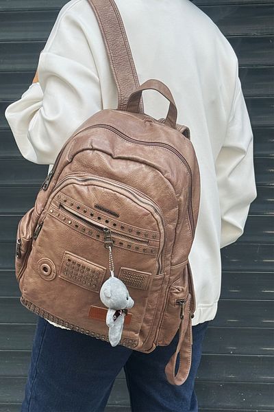Just Polo Imported Washable Leather Backpack and School Bag