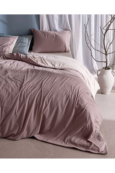 Madame Coco Lumi Double Cotton Combed Elastic Duvet Cover Set - Powder
