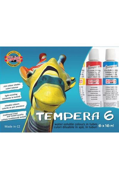 OEM Koh‑i‑Noor Tempera Paint Set, 6‑Color Palette, 16 ml Tubes, Water‑Soluble, High‑Opacity