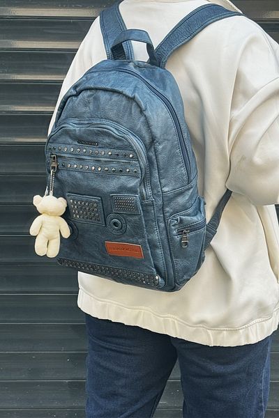 Just Polo Imported Washable Leather Backpack and School Bag
