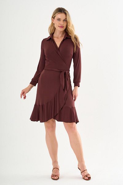 ALEXANDERGARDI Collar Detailed Waist Belted Flounced Dress