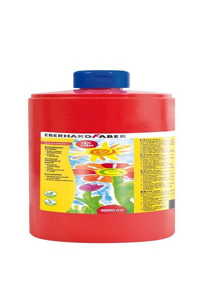 OEM Eberhard Faber Red Tempera Paint, 1000 ml Bottle, Water‑Soluble, High‑Opacity, Non‑Toxic