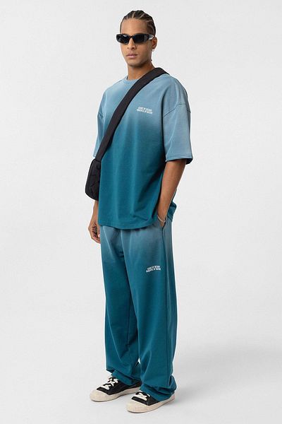 VAMOSCLO Washable Oversize Printed Tracksuit Suit Petrol