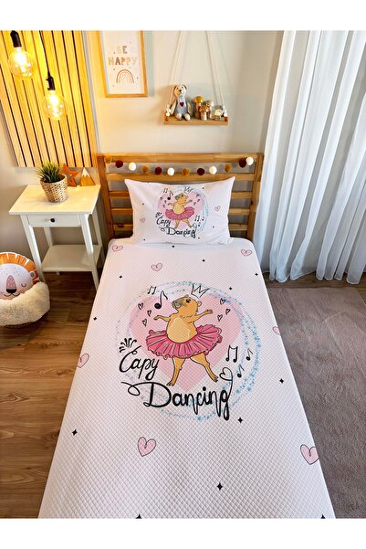 Evmila مجموعة بيكيه للأطفال منقوشة من كابيبارا |   160x230 سم 50x70 سم غطاء و...