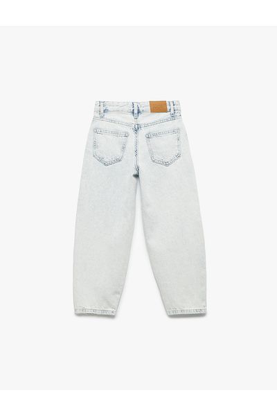 Koton Pantaloni din denim cu tăierea parașută din bumbac