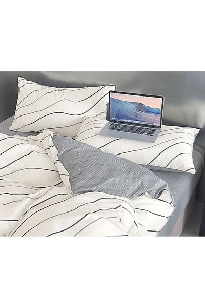 CHIRASO CHIRASO Linen, 100% Cotton, ELASTIC Sheet 180x200 cm, Duvet Sheet 200x230 cm, 2 Pillowcases