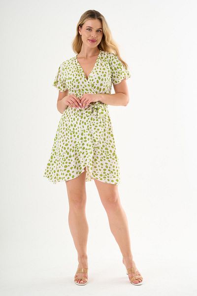 ALEXANDERGARDI Tie-Up Flounce Double Breasted Dress