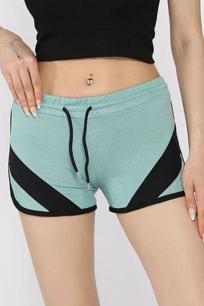GÜLSELİ Mini pantaloni scurți imprimați pentru femei Mint Piping