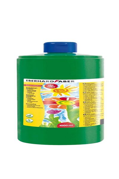 OEM Vopsea tempera verde Eberhard Faber, sticlă de 1000 ml, solubilă în apă, opacitate ridicată, non-toxică