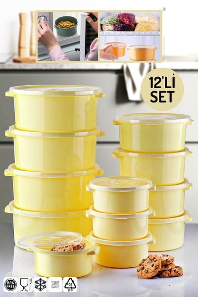 Nandy Home Set of 12 Storage Containers for Microwave and Freezer Use