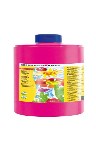 OEM Vopsea tempera roz Eberhard Faber, sticlă de 1000 ml, solubilă în apă, opacitate ridicată, non-toxică