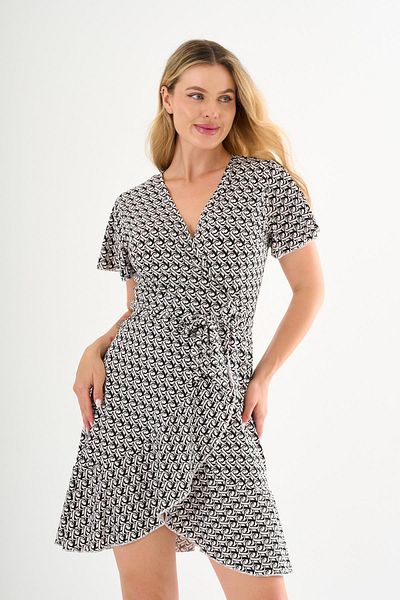 ALEXANDERGARDI Tie-Up Flounce Double Breasted Dress