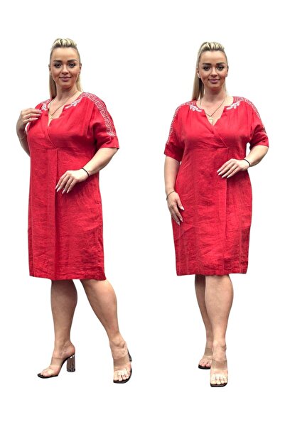 TESSY Kadin Büyük Beden Nakişli Elbi̇se