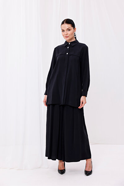 Jupe بلوزة نسائية أنيقة من القماش المشروط بأزرار على شكل قلب 4162