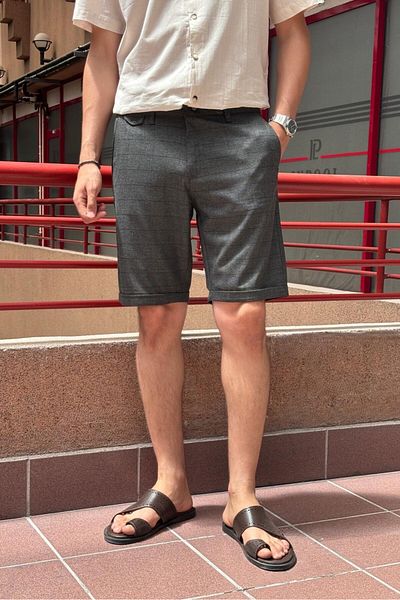 inpool Men'S, Pocket Detail, Plaid Pattern, Old Money Culture Shorts-Bermuda 247