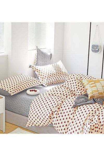 CHIRASO CHIRASO Linen, 100% Cotton, ELASTIC Sheet 180x200 cm, Duvet Sheet 200x230 cm, 2 Pillowcases