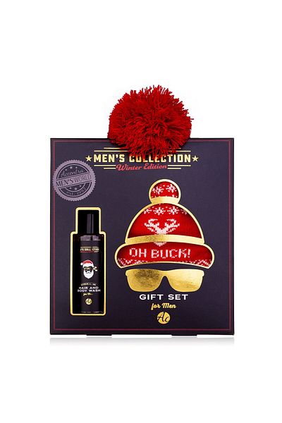 ACCENTRA Men'S Collection Winter Edition Men's Care Gift Set, Shower Gel & Shampoo 2in1, Hat