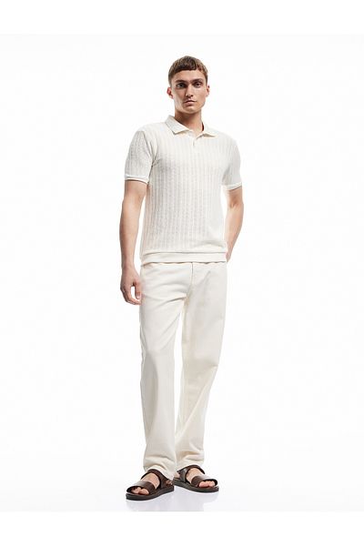 Koton Cotton Regular Waist Pocket Detailed Vintage Straight Jean Trousers