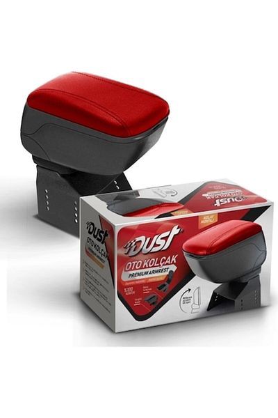 DUST Universal Car Armrest, Dust, Red and Black