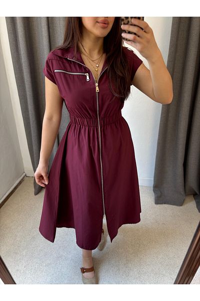 ROSSA Zippered Shirt Dress