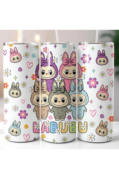 solera Labubu Travel Tumbler – 20oz Skinny Mug with Funny Cartoon Print