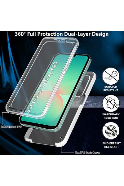 ALC MOBILE 360 case compatible with Samsung Galaxy A26 - V2 Transparent front and back