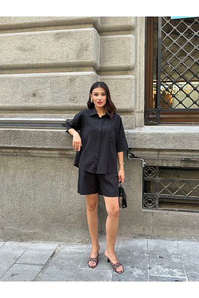 ikomteks Linen Lace Shorts Set