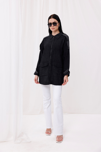 Jupe Kadın Alis Pamuk Kumaş İşlemeli Fermuarlı Kap 9256