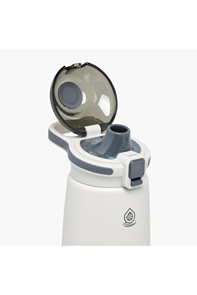 Lifestyle Solid Stainless Steel Sipper Water Bottle with Push Button and Handle - 354 ml