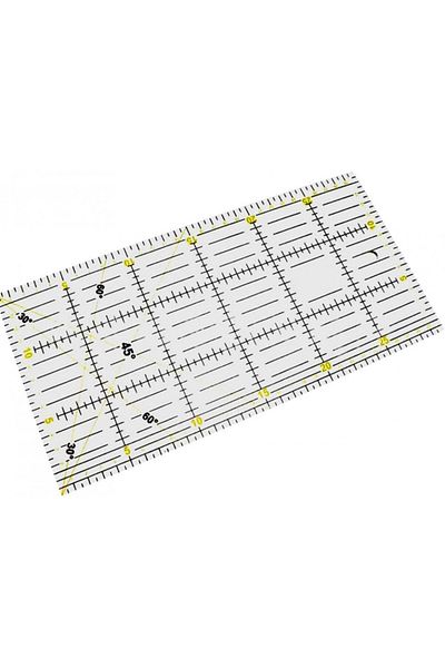Byou fabric/measurement mosaic ruler, acrylic, black/yellow/transparent, 30 x 15 cm