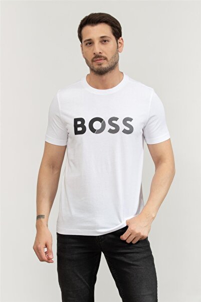 BOSS Erkek Bisiklet Yaka T-shirt