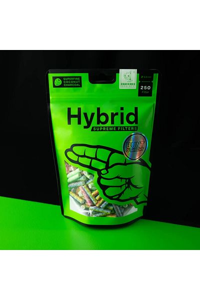 Hybrid Set 250 filtre cu Carbon activ si Celuloza Premium Slim pentru rulat tigari Hybrid Supreme 6.4mm