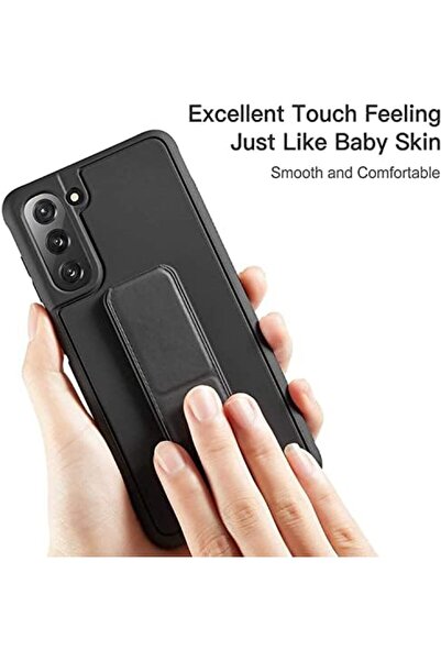 Yuwell YU WELL Samsung Galaxy S22 Plus 3-in-1 Back Stand Case & Cover with Magnet Holder & Hand Grip Black