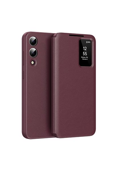 SKYDDAR INNOVATION Case for Samsung Galaxy S25 Edge, with wallet and SmartView, Premium, sticker set, Red