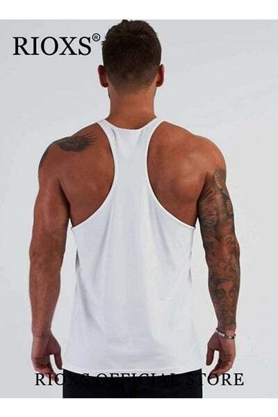 RIOXS Men's 4 Pack Workout Gym Tank Tops Running Bodybuilding Training Sleeveless T-Shirt Underwear Vest