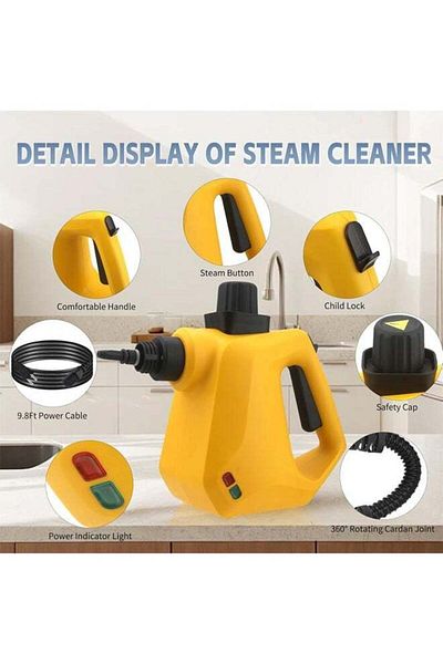 COOYA 1000W Handheld Steam Cleaner for,Multi-Purpose Steamer for Home Use, Floor, Car, Upholstery