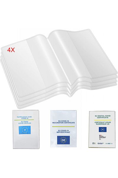 Mizijia Set of 4 Mizijia passport/passport covers, PVC, transparent, 154 X 110 mm